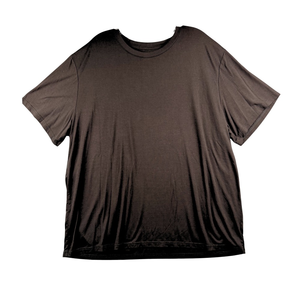 Bamboo Cool Mens XXL Black Short Sleeve Crew Neck T-Shirt Viscose Blend